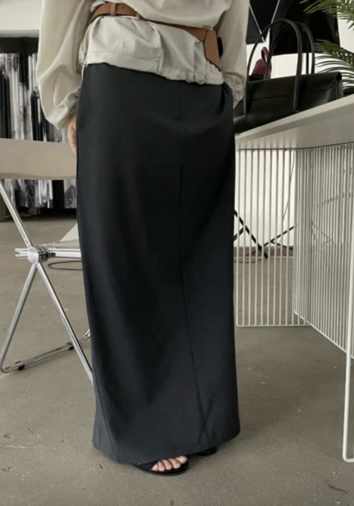 MONMOUTH直郵韓國代購女裝新款時尚職業推薦24春夏熱賣長裙MONMOUTH長裙
