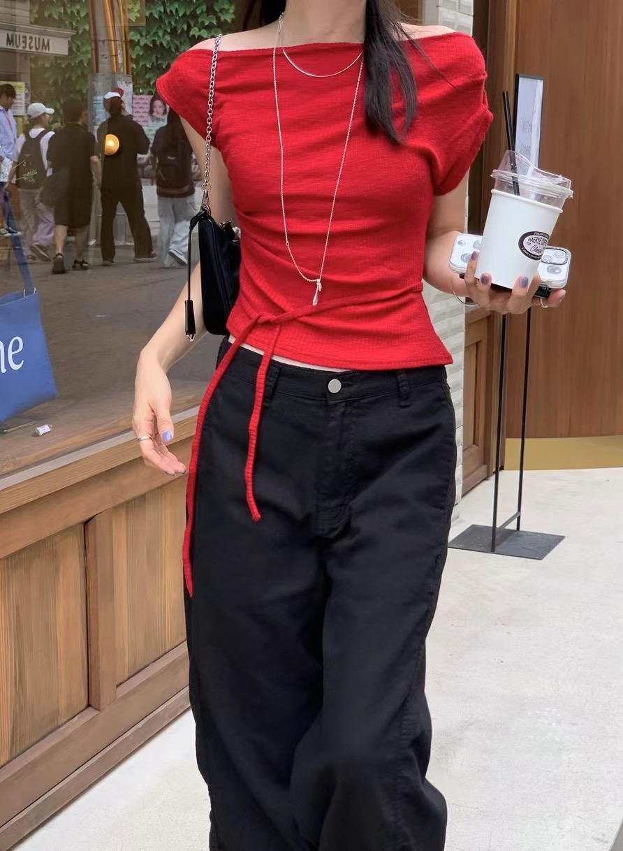 MONMOUTH直郵韓國代購女裝新款真品時尚24春夏休閑人氣T恤MONMOUTHT恤