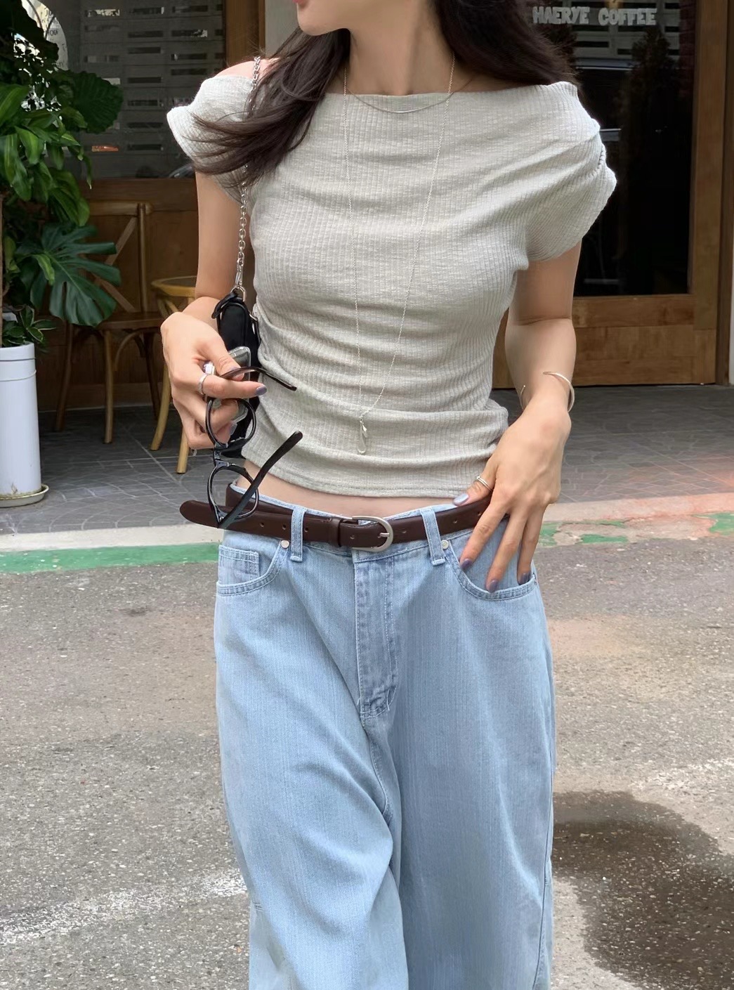 MONMOUTH直郵韓國代購女裝新款真品時尚24春夏休閑人氣T恤MONMOUTHT恤圖色3