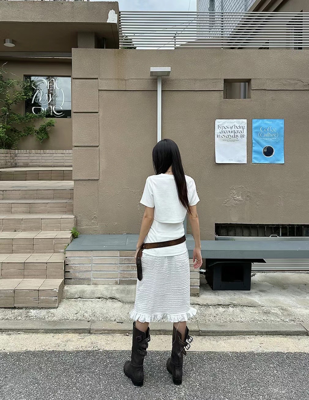 MONMOUTH韓國直郵東大門實拍女裝新品24春夏半身裙中短裙MONMOUTH半身裙/中短裙
