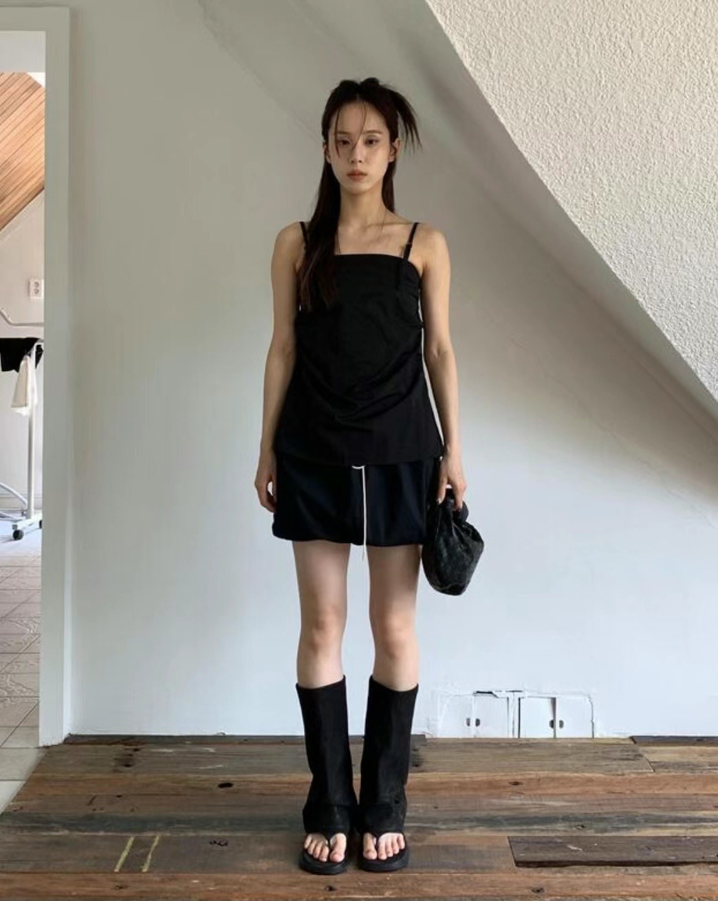 MONMOUTH韓國直郵東大門實拍女裝新品時尚休閑真品24春夏短裙MONMOUTH短裙