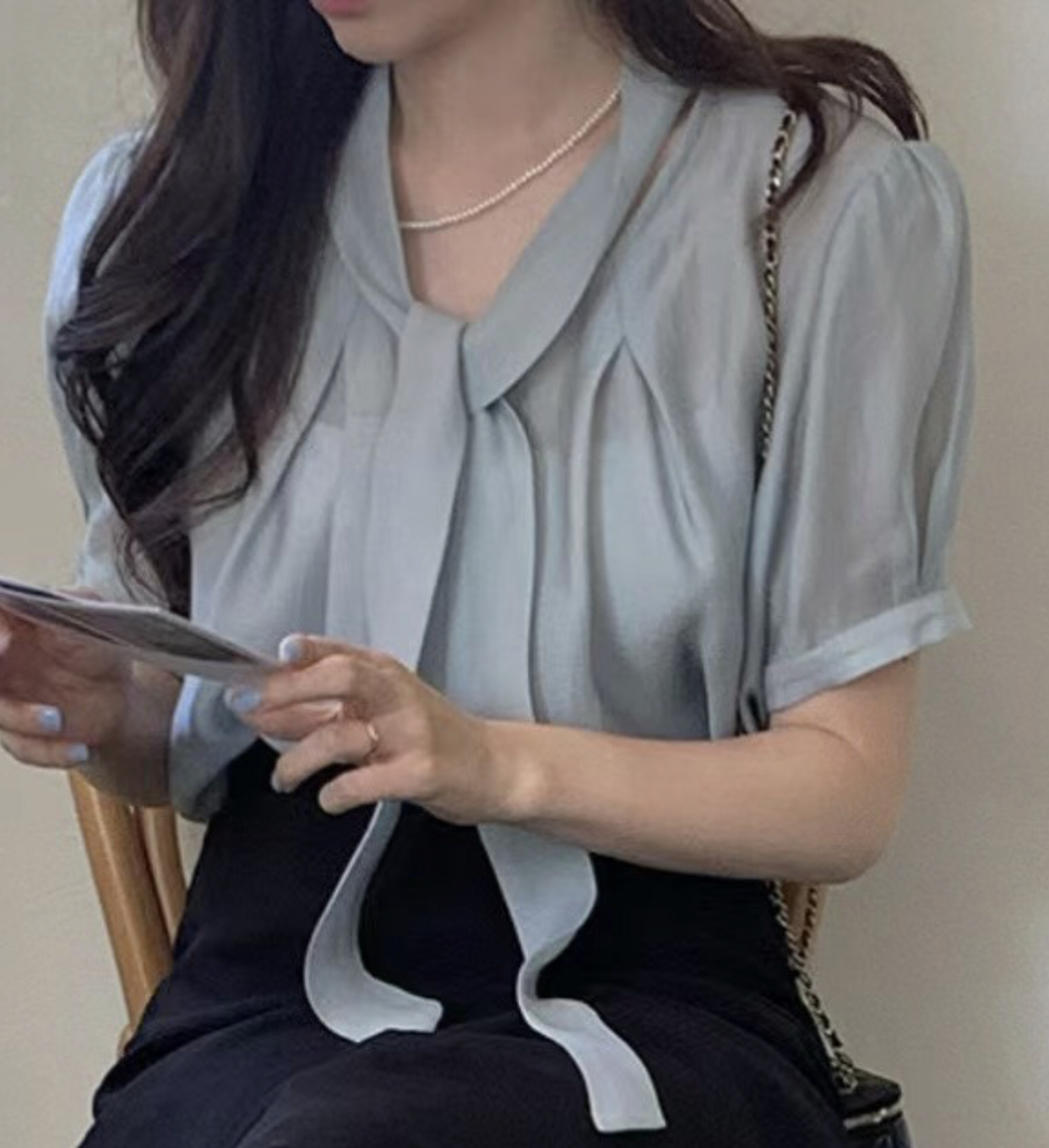 DAOWL直郵韓國代購女裝新品熱賣人氣時尚推薦休閑襯衫蕾絲衫NUFF襯衫/蕾絲衫圖色2