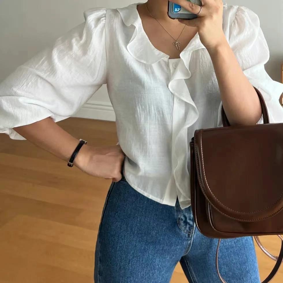 HONESTY韓國直郵東大門實拍女裝新品推薦24春夏襯衫蕾絲衫HONESTY襯衫/蕾絲衫