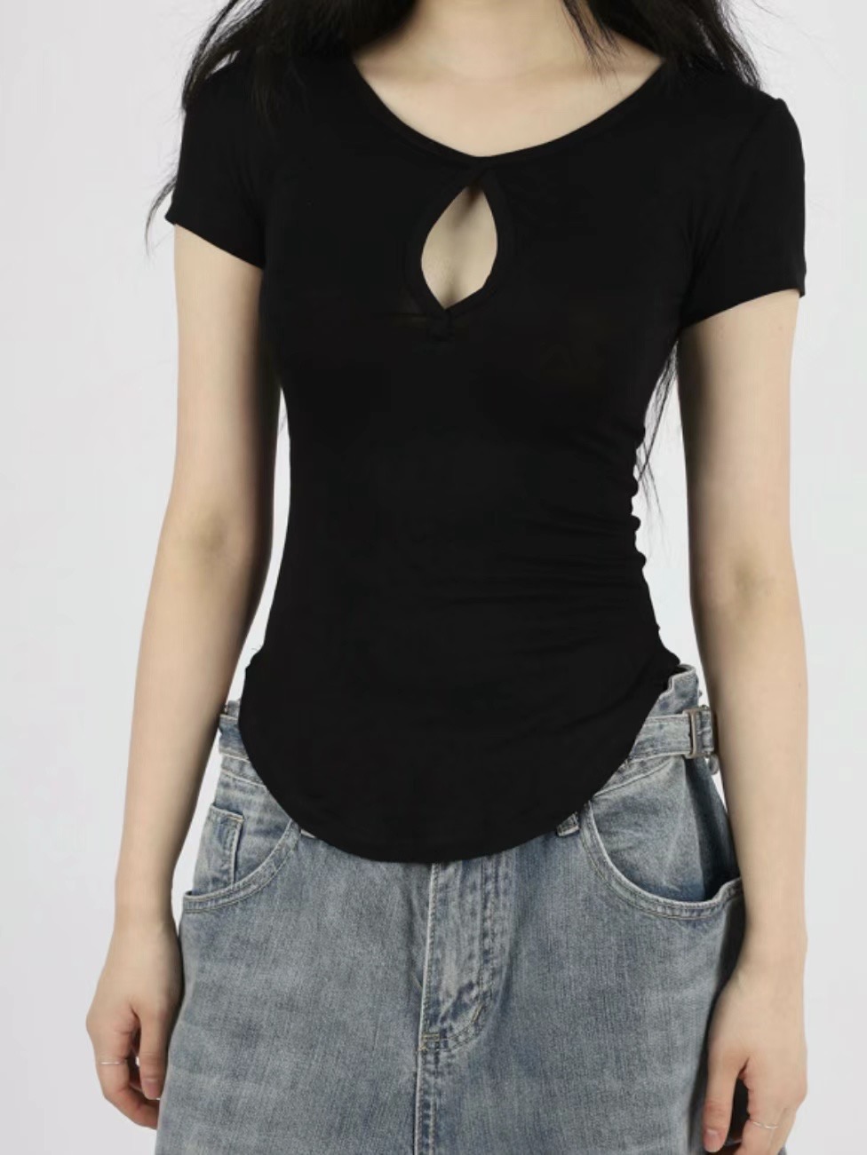 LOG MYSELF直郵韓國代購女裝新品職業休閑24春夏真品T恤LOG MYSELFT恤