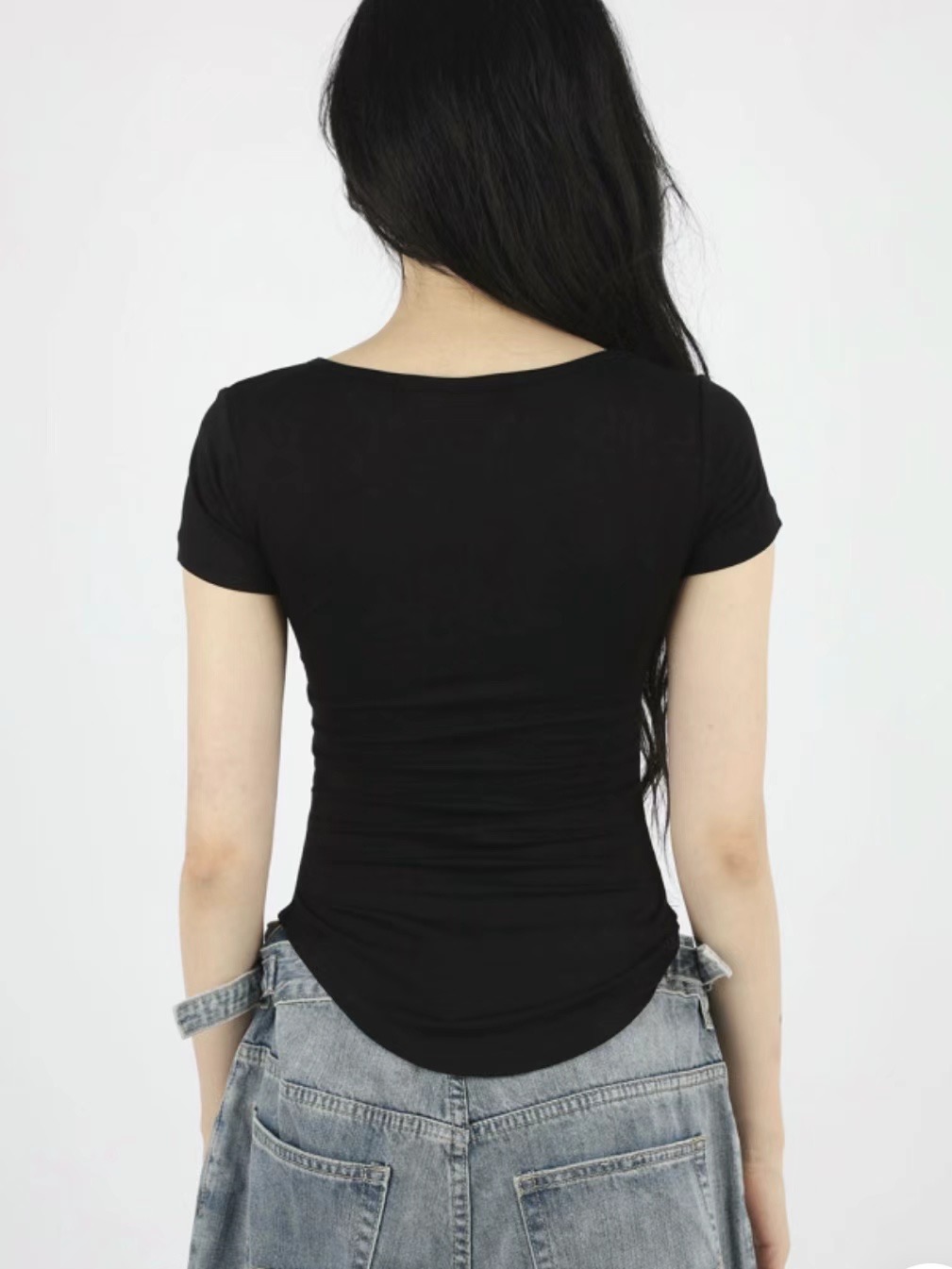 LOG MYSELF直郵韓國代購女裝新品職業休閑24春夏真品T恤LOG MYSELFT恤