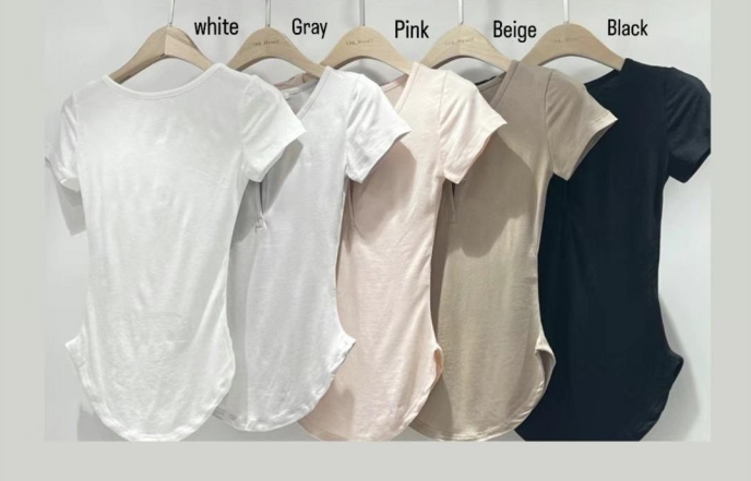 LOG MYSELF直郵韓國代購女裝新品職業休閑24春夏真品T恤LOG MYSELFT恤