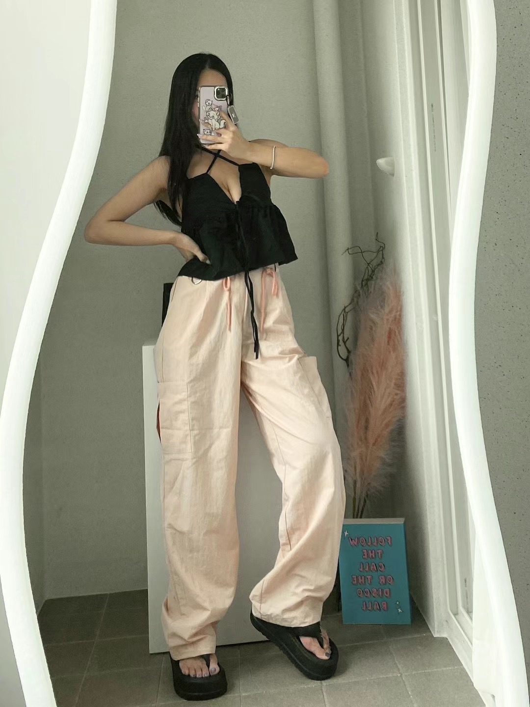 LOG MYSELF韓國直郵女裝新款時尚24春夏人氣真品休閑休閑褲LOG MYSELF休閑褲