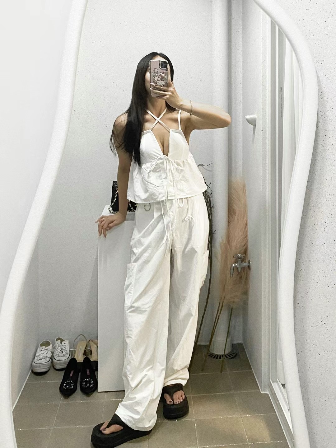 LOG MYSELF韓國直郵女裝新款時尚24春夏人氣真品休閑休閑褲LOG MYSELF休閑褲