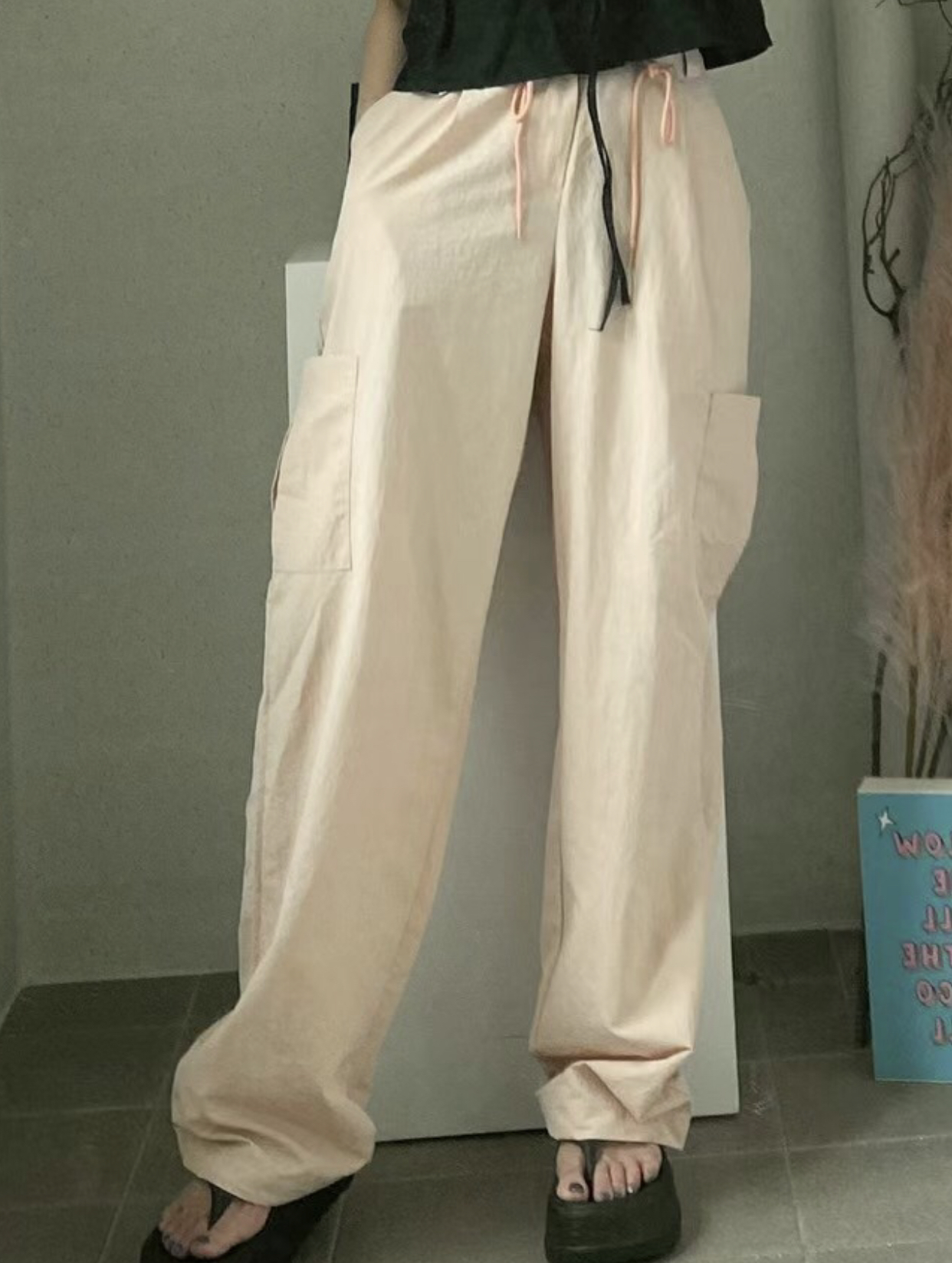 LOG MYSELF韓國直郵女裝新款時尚24春夏人氣真品休閑休閑褲LOG MYSELF休閑褲圖色1