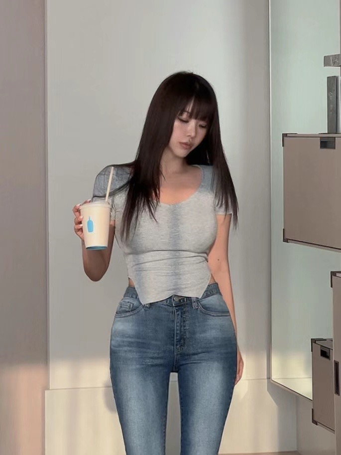 LOG MYSELF直郵韓國代購女裝新品人氣休閑真品熱賣時尚T恤LOG MYSELFT恤圖色2