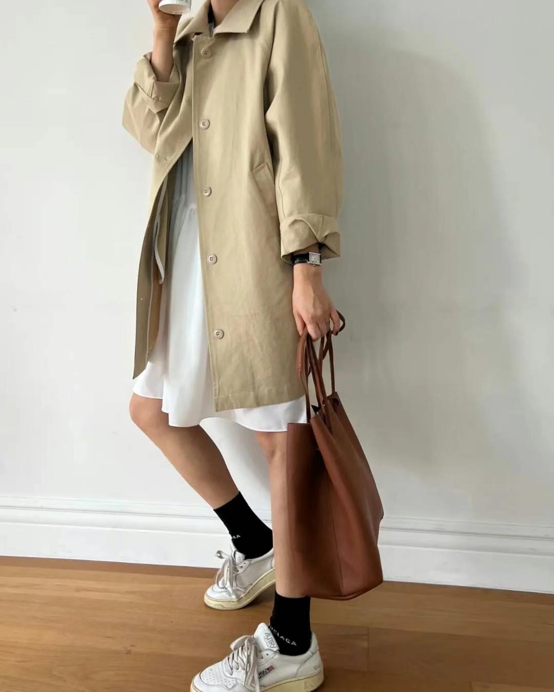 HONESTY韓國直郵東大門代購女裝新品推薦職業熱賣時尚長款風衣HONESTY長款風衣