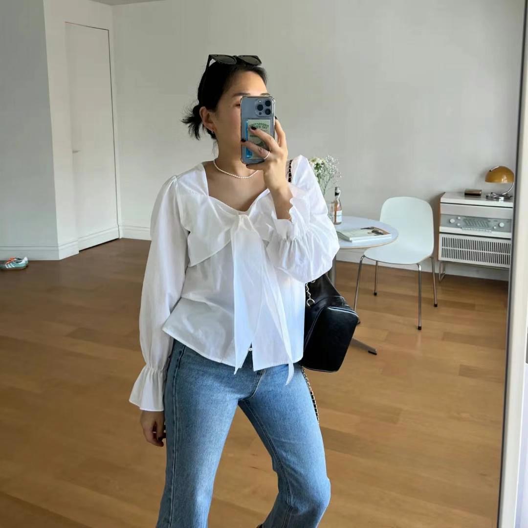 HONESTY韓國直郵東大門代購女裝新品時尚24春夏襯衫蕾絲衫HONESTY襯衫/蕾絲衫