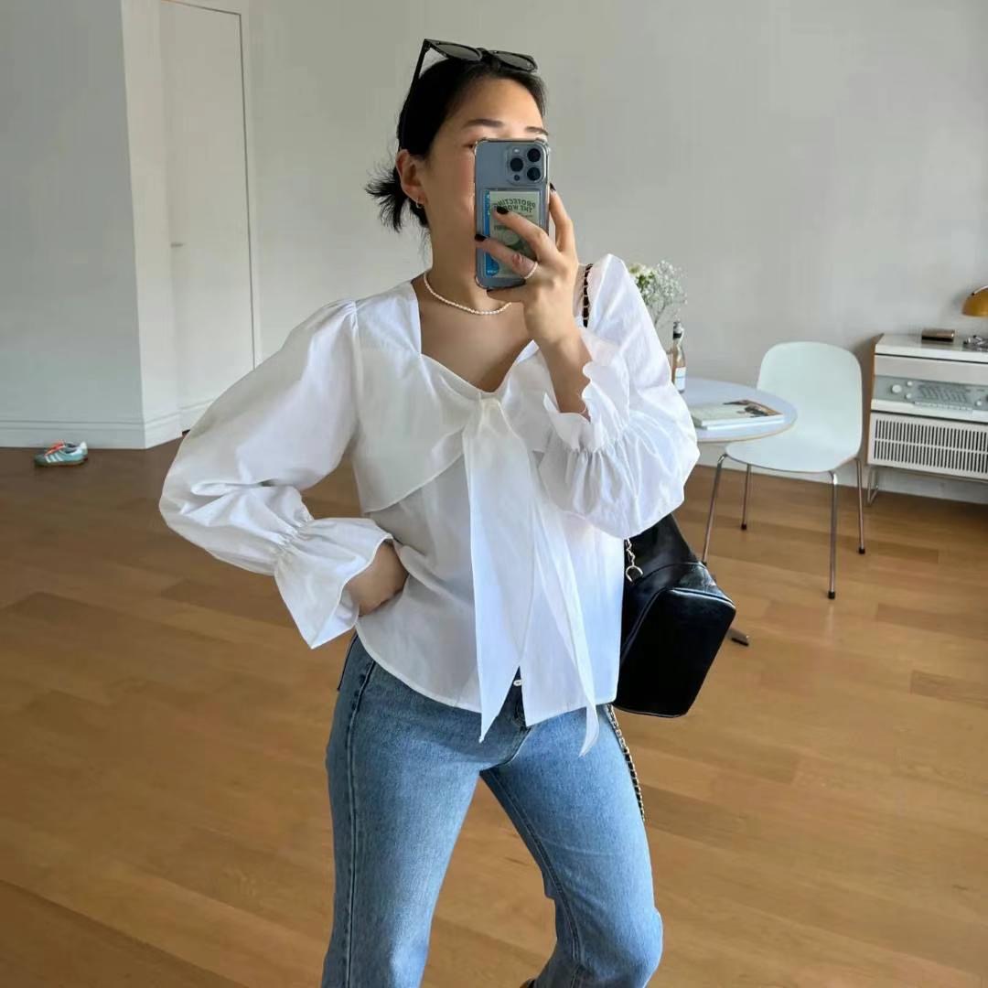 HONESTY韓國直郵東大門代購女裝新品時尚24春夏襯衫蕾絲衫HONESTY襯衫/蕾絲衫圖色1