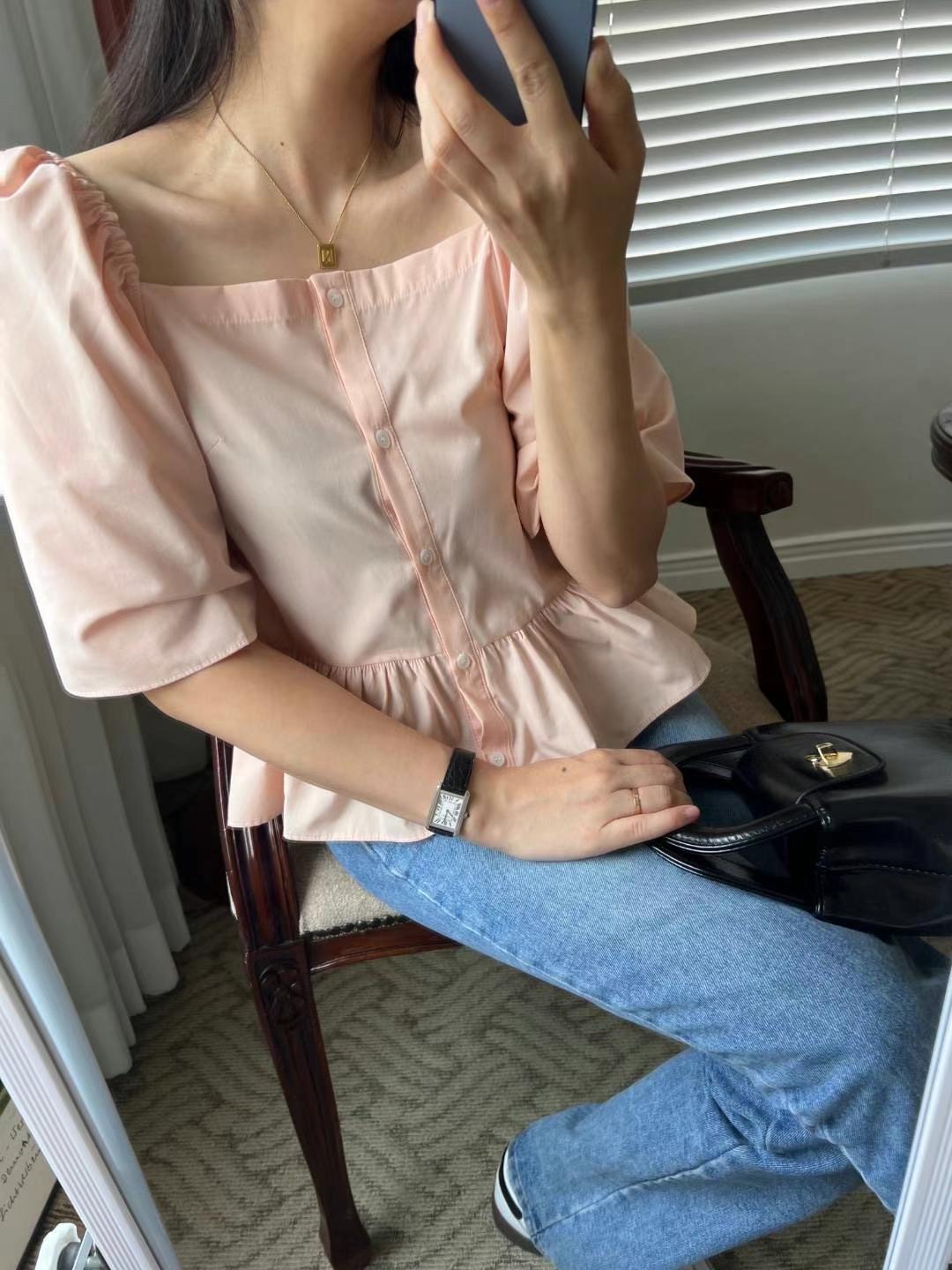 HONESTY韓國直郵東大門實拍女裝新款休閑人氣24春夏襯衫蕾絲衫HONESTY襯衫/蕾絲衫