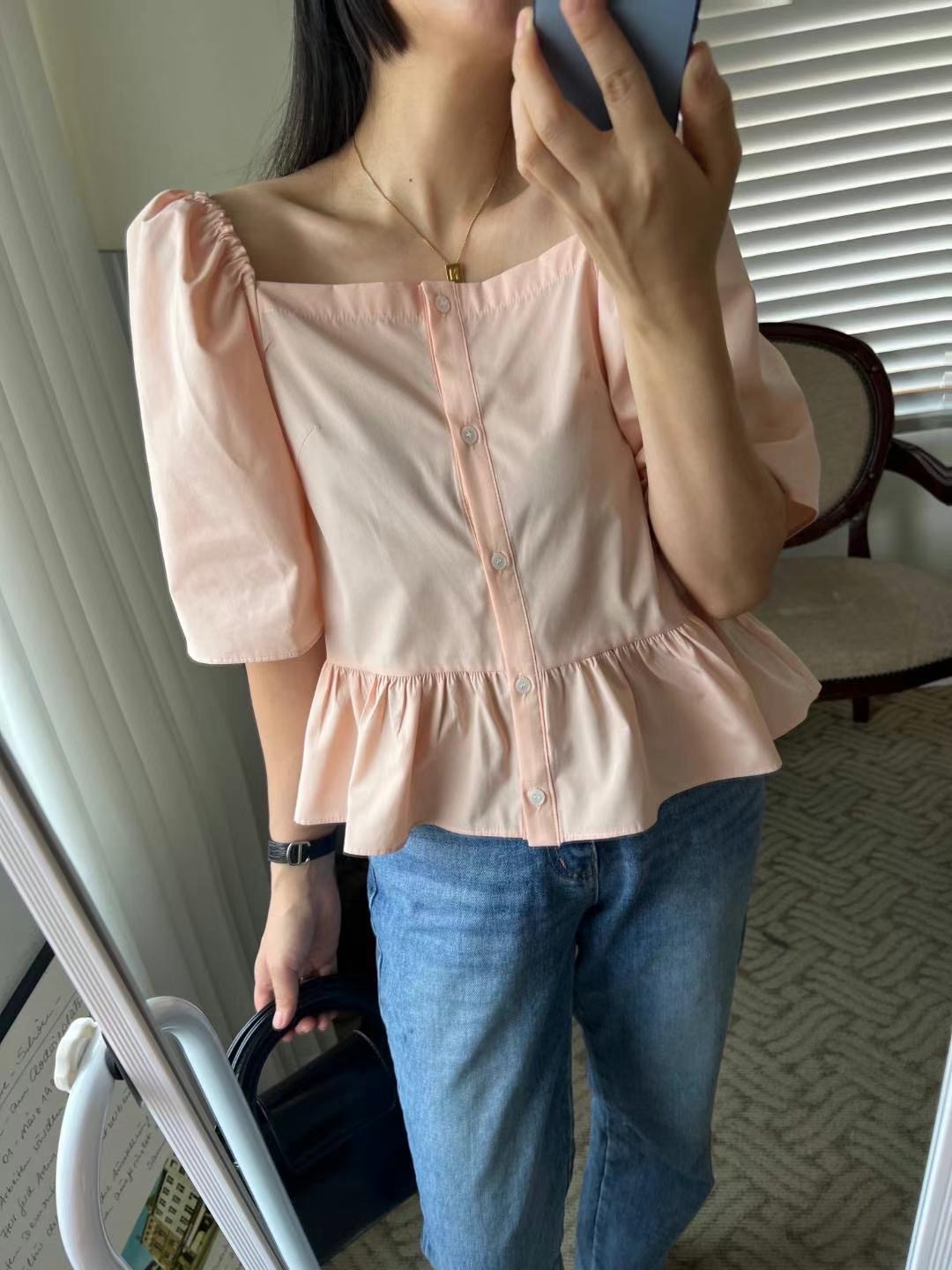 HONESTY韓國直郵東大門實拍女裝新款休閑人氣24春夏襯衫蕾絲衫HONESTY襯衫/蕾絲衫