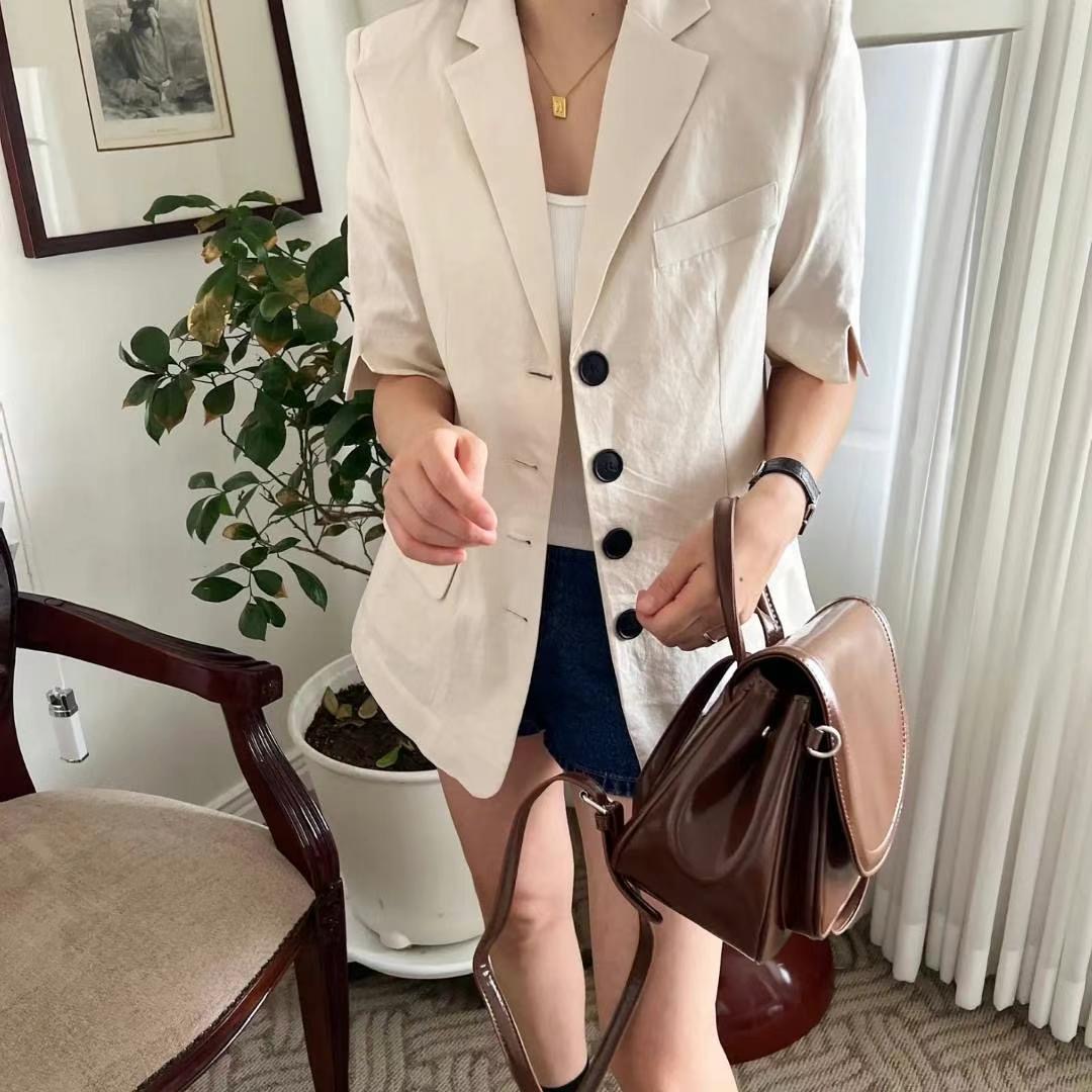 HONESTY韓國直郵女裝新款人氣時尚推薦職業熱賣24春夏夾克亞麻HONESTY夾克