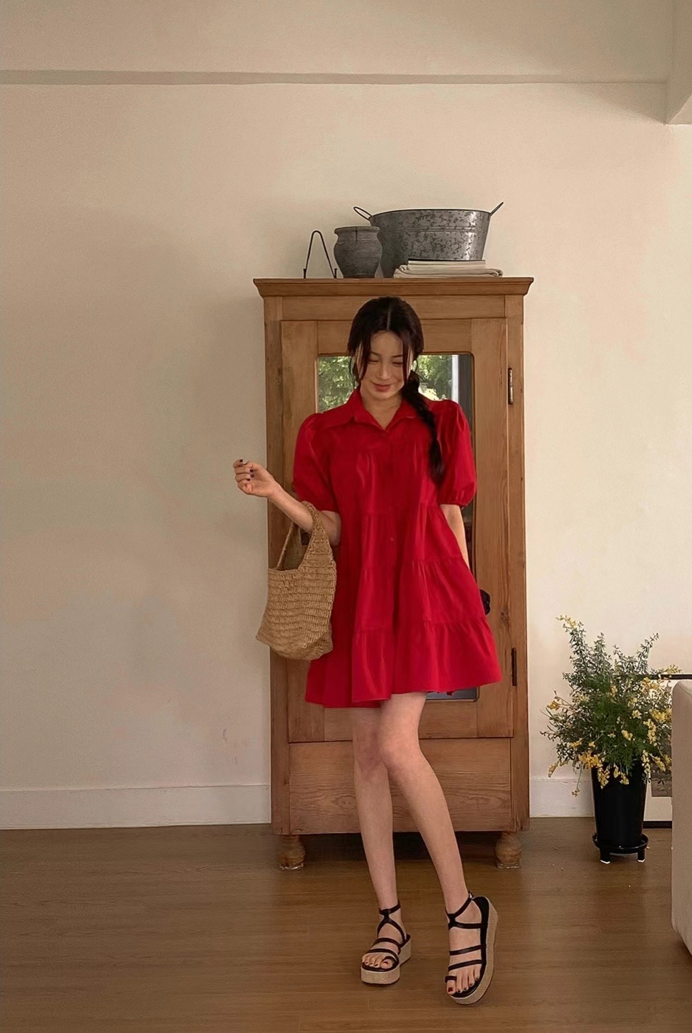 TOMBO直郵韓國代購女裝新款職業人氣24春夏推薦休閑連衣裙TOMBO連衣裙