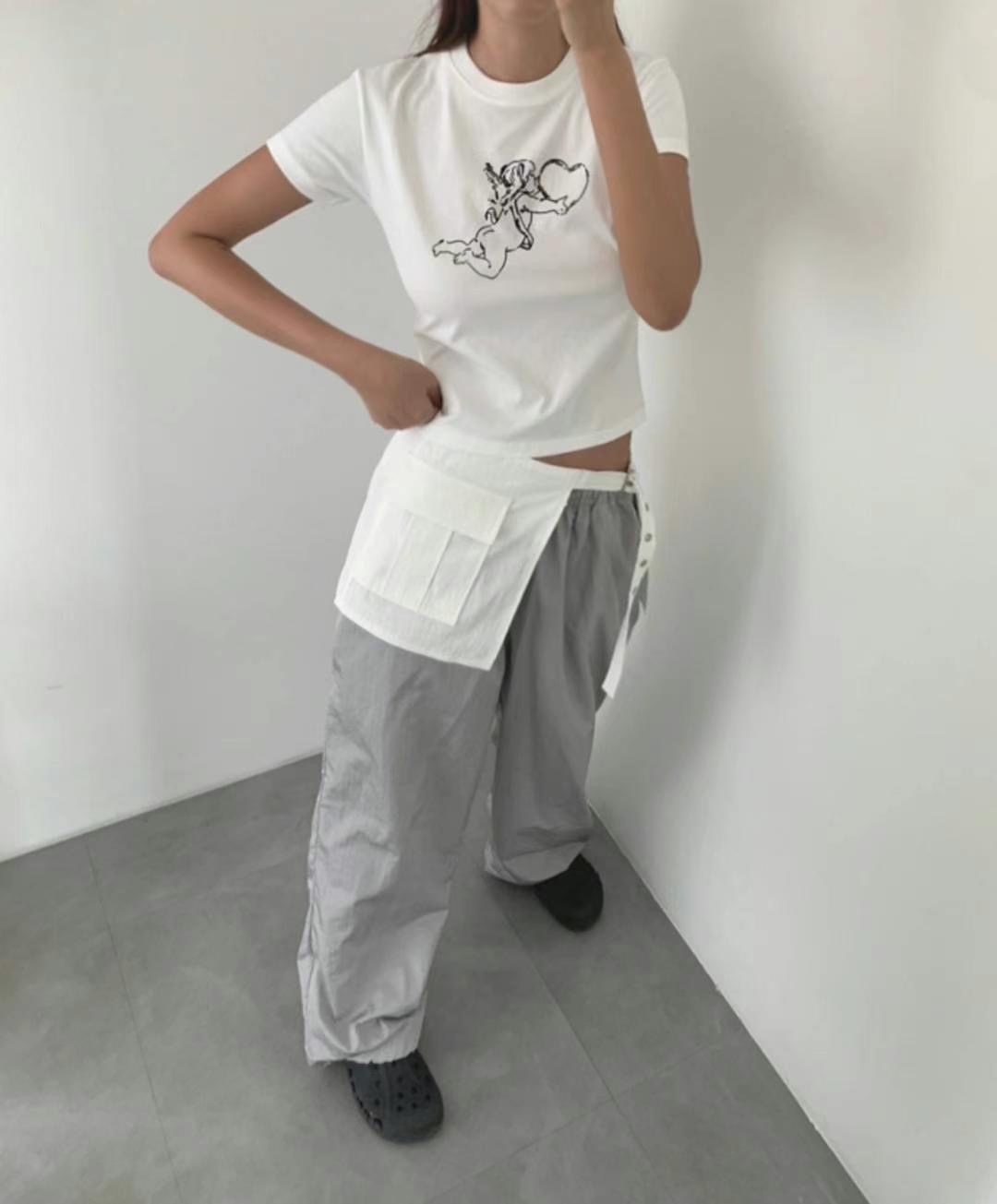 LAYOUT韓國直郵東大門實拍女裝新款熱賣休閑職業人氣短裙腰帶LAYOUT短裙