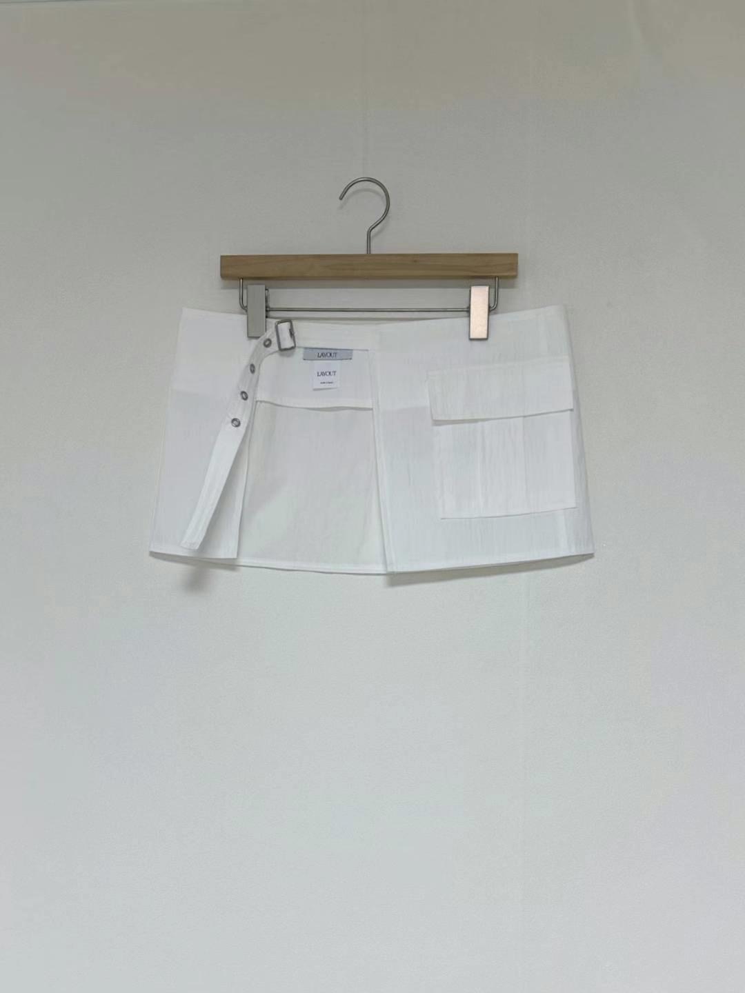 LAYOUT韓國直郵東大門實拍女裝新款熱賣休閑職業人氣短裙腰帶LAYOUT短裙圖色2