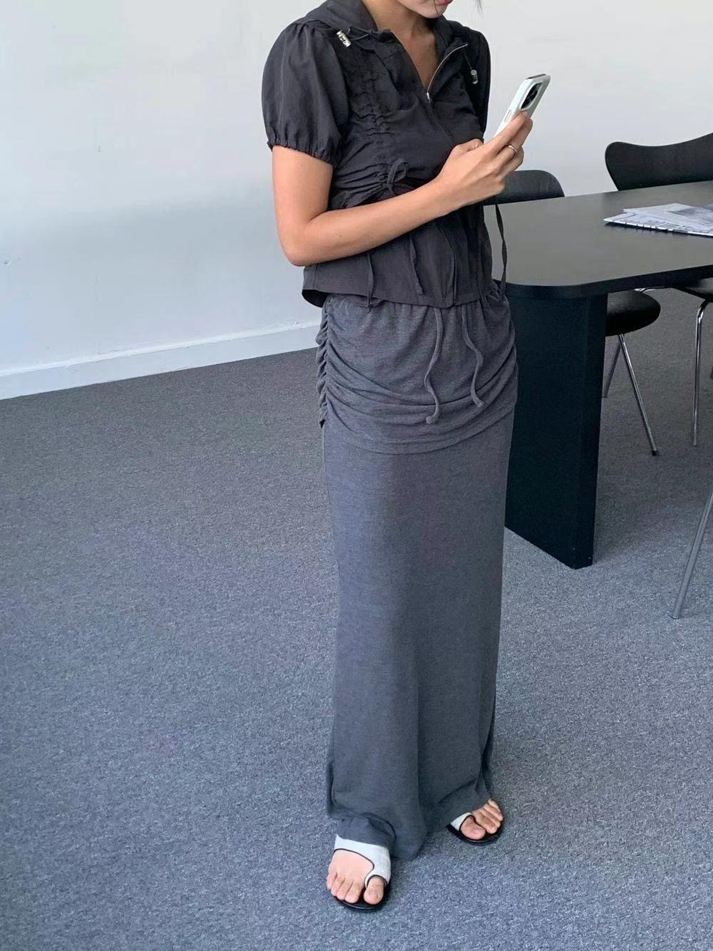 LAYOUT韓國直郵東大門實拍女裝新款24春夏休閑推薦人氣長裙LAYOUT長裙