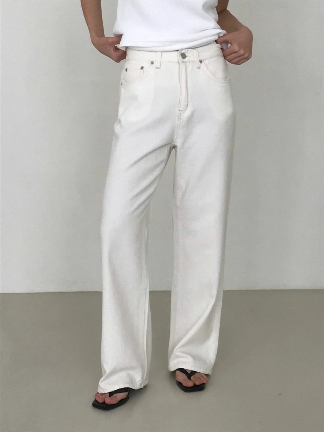 ONE AND韓國直郵東大門代購女裝新款推薦24春夏真品牛仔褲ONE AND-2件起訂牛仔褲圖色1