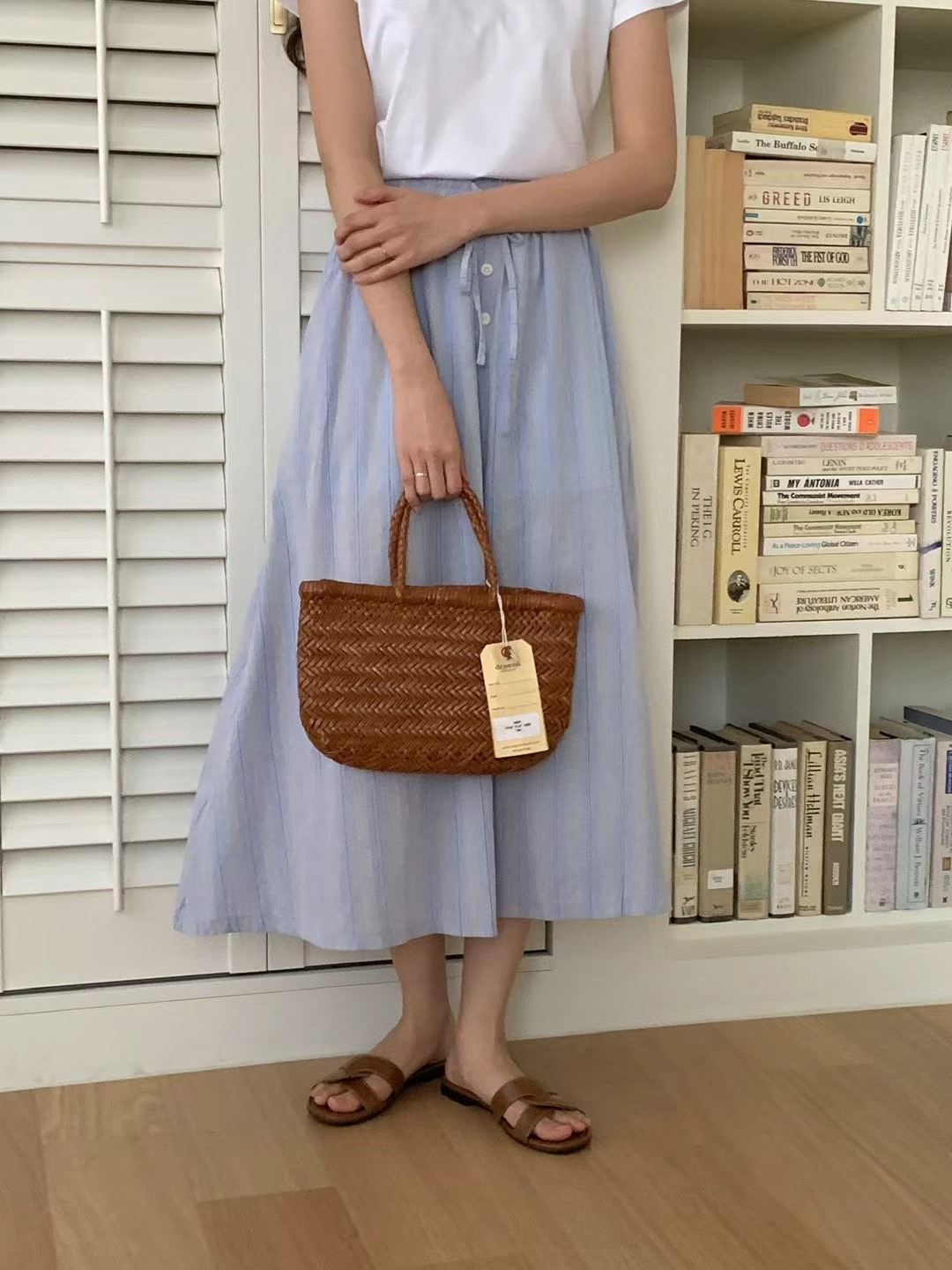 POLLEN東大門代購女士新品休閑職業人氣24秋夏半身裙中短裙POLLEN半身裙/中短裙