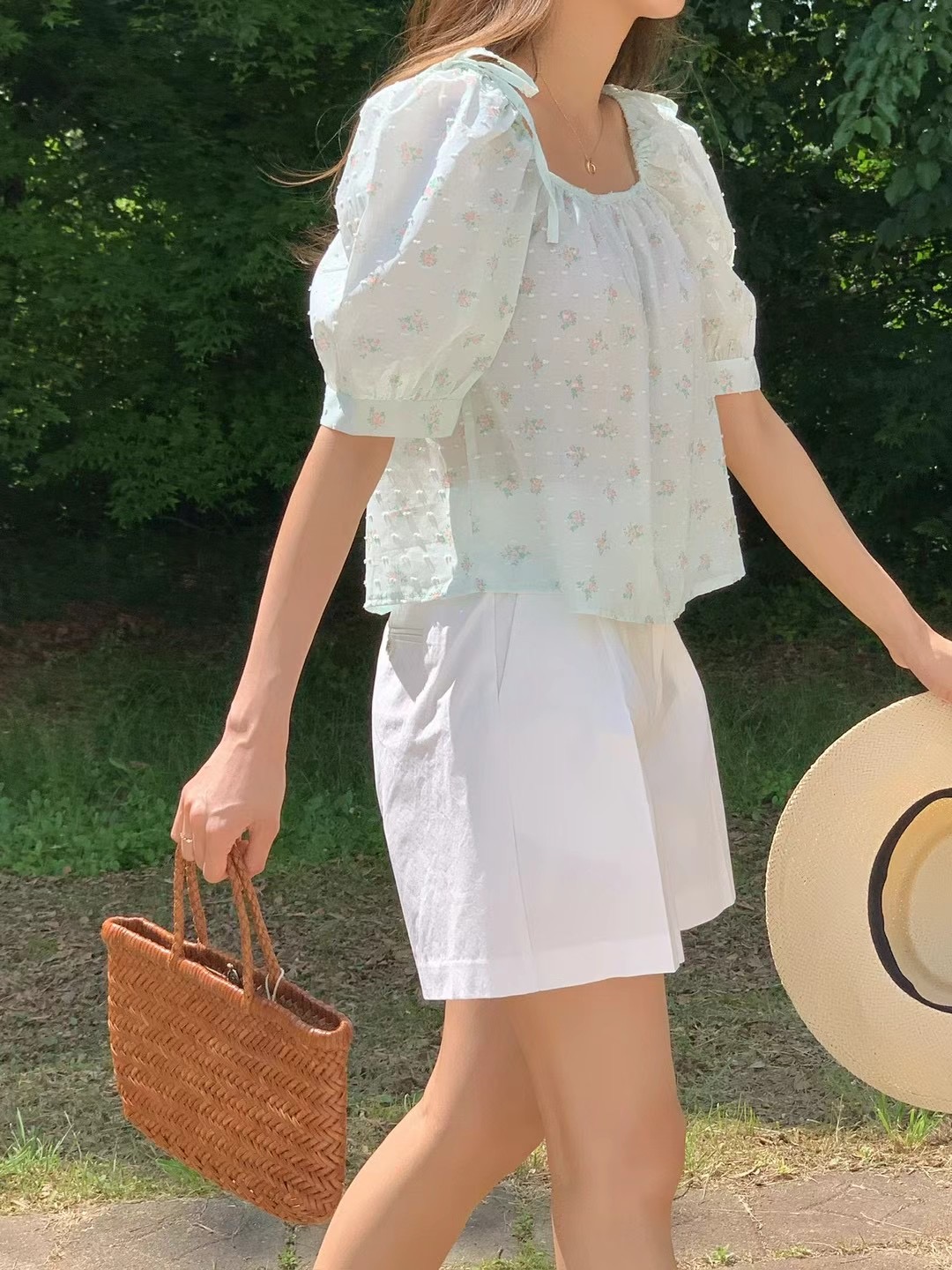 POLLEN東大門代購女裝新品人氣休閑時尚推薦24秋夏襯衫蕾絲衫POLLEN襯衫/蕾絲衫