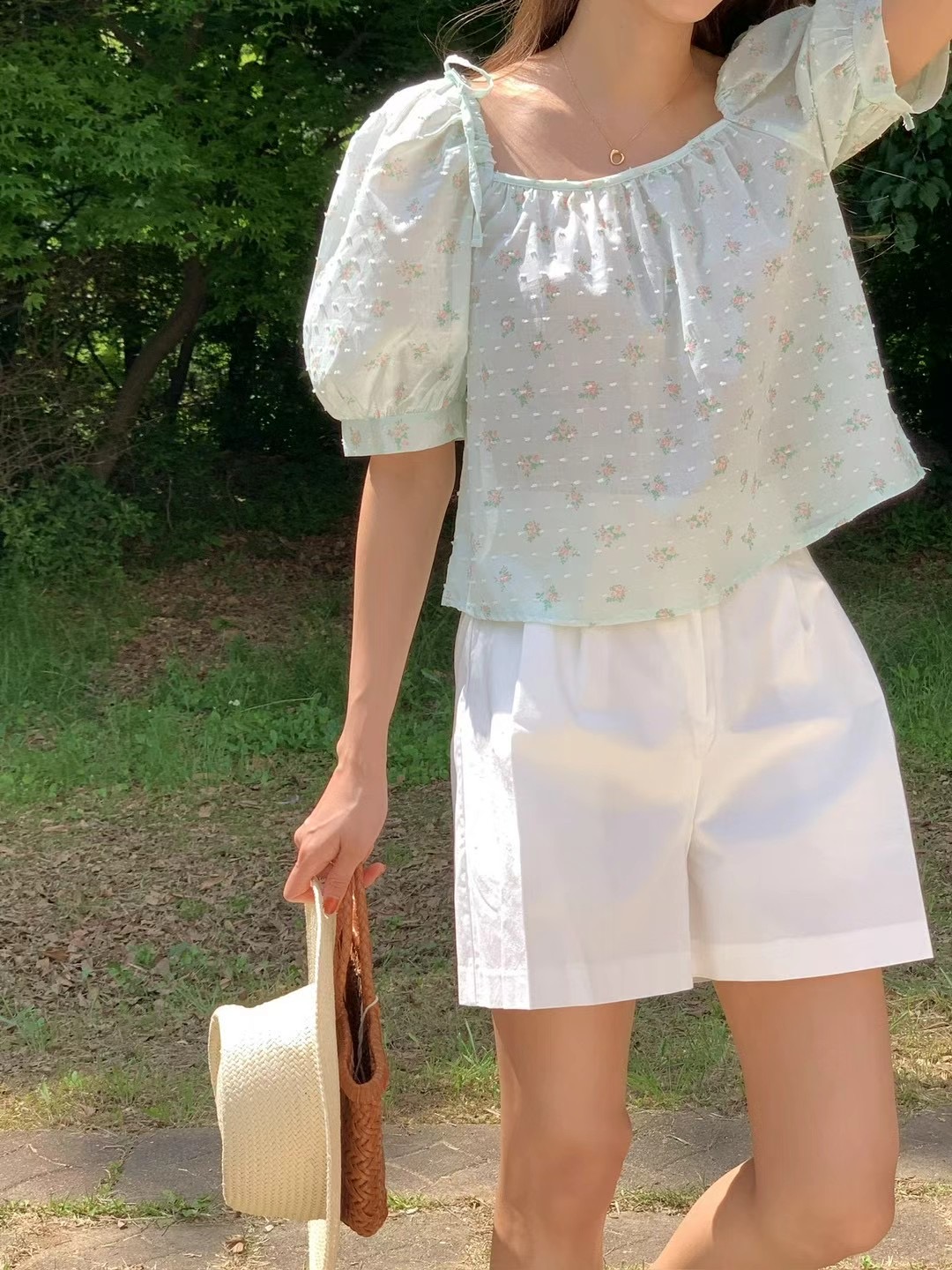 POLLEN東大門代購女裝新品人氣休閑時尚推薦24秋夏襯衫蕾絲衫POLLEN襯衫/蕾絲衫