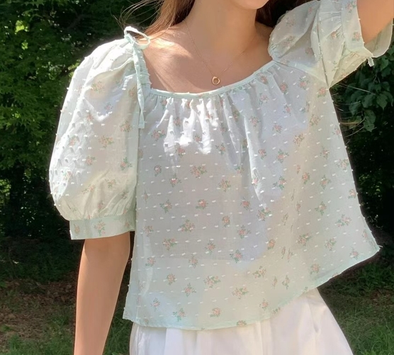 POLLEN東大門代購女裝新品人氣休閑時尚推薦24秋夏襯衫蕾絲衫POLLEN襯衫/蕾絲衫圖色1