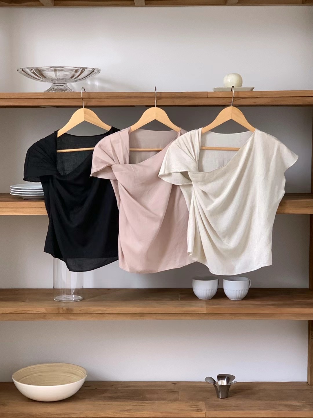 POLLEN東大門實拍女士新款時尚人氣推薦休閑真品職業T恤亞麻POLLENT恤圖色2左二色