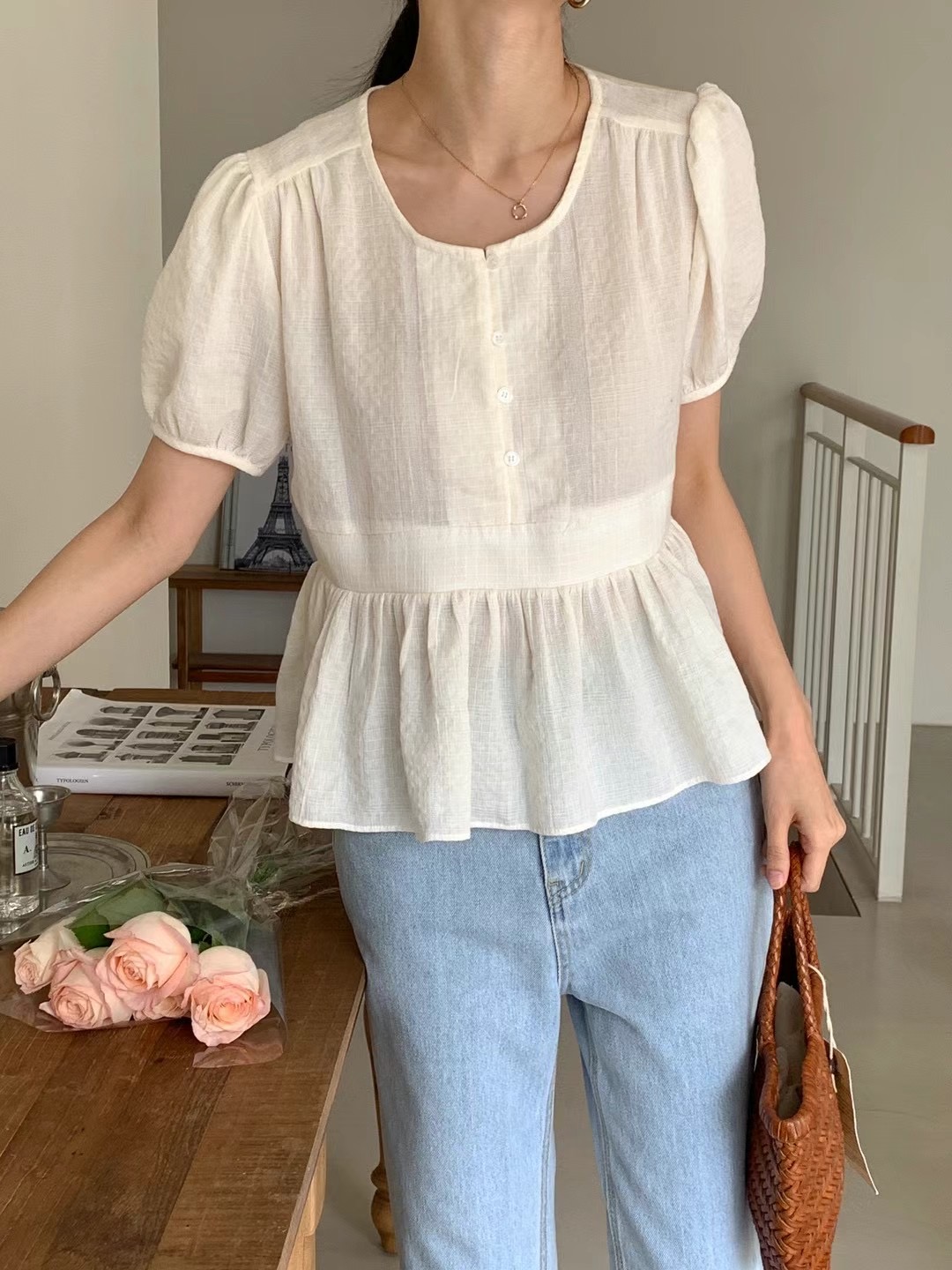 POLLEN東大門直郵女裝新品休閑人氣真品推薦時尚襯衫蕾絲衫POLLEN襯衫/蕾絲衫圖色2