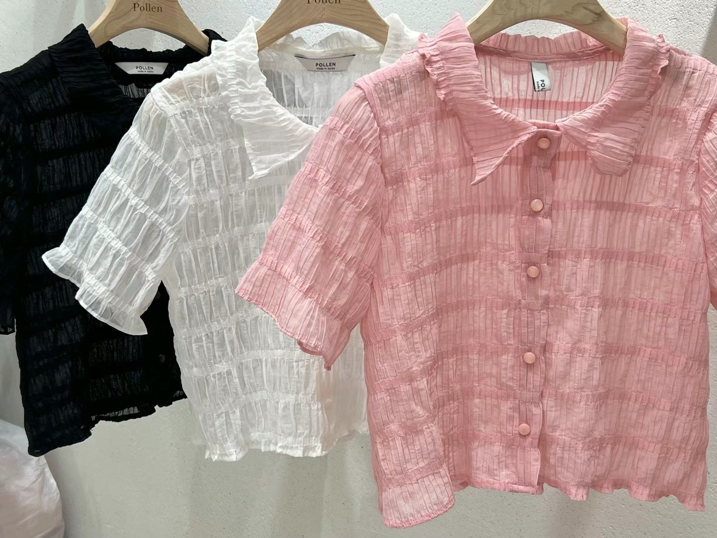 POLLEN韓國直郵女士新款推薦休閑24秋夏熱賣人氣職業針織衫POLLEN針織衫圖色1左一色