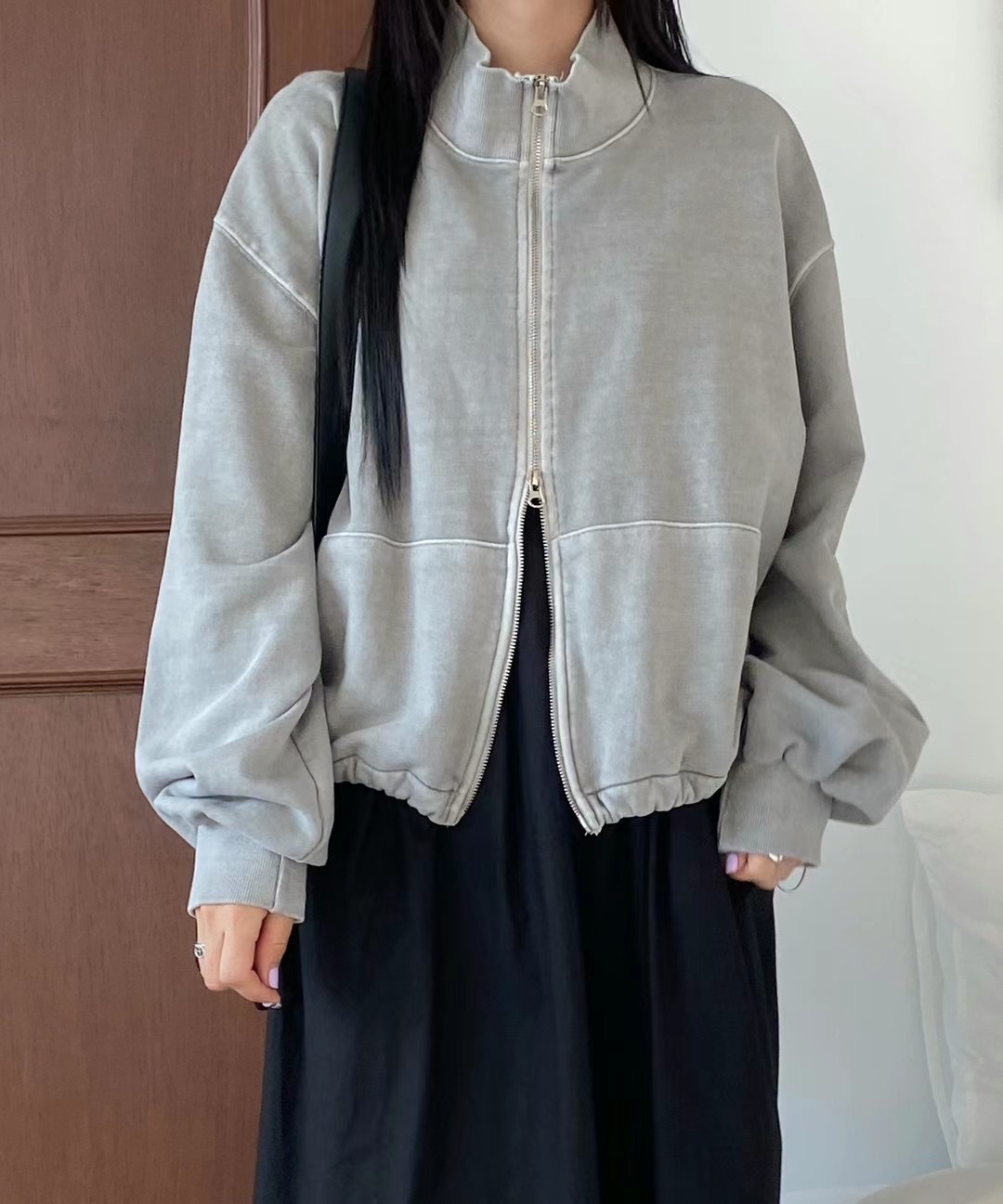 UNPLAN韓國直郵東大門實拍女裝新品熱賣推薦人氣休閑夾克拉鏈UNPLAN夾克圖色1