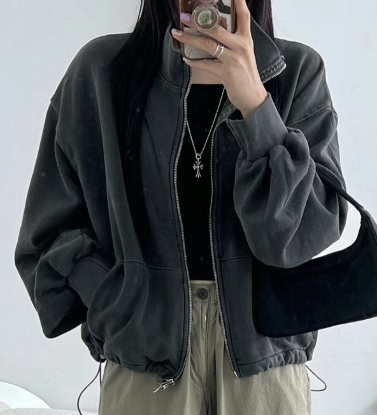 UNPLAN韓國直郵東大門實拍女裝新品熱賣推薦人氣休閑夾克拉鏈UNPLAN夾克圖色2