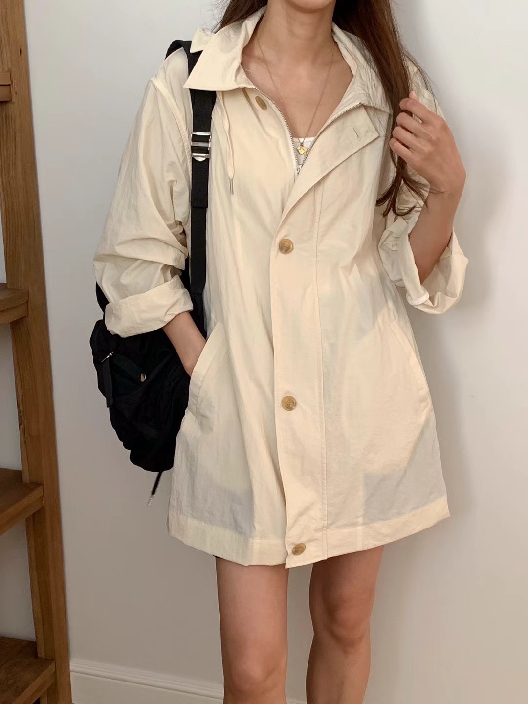 POLLEN韓國直郵女裝新款時尚推薦24秋夏人氣職業夾克連帽POLLEN夾克圖色1