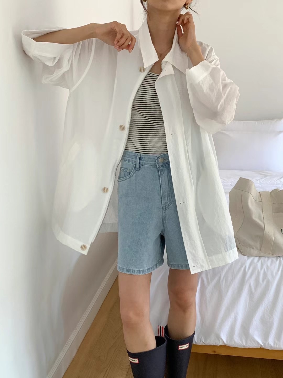 POLLEN韓國直郵女裝新款時尚推薦24秋夏人氣職業夾克連帽POLLEN夾克圖色2