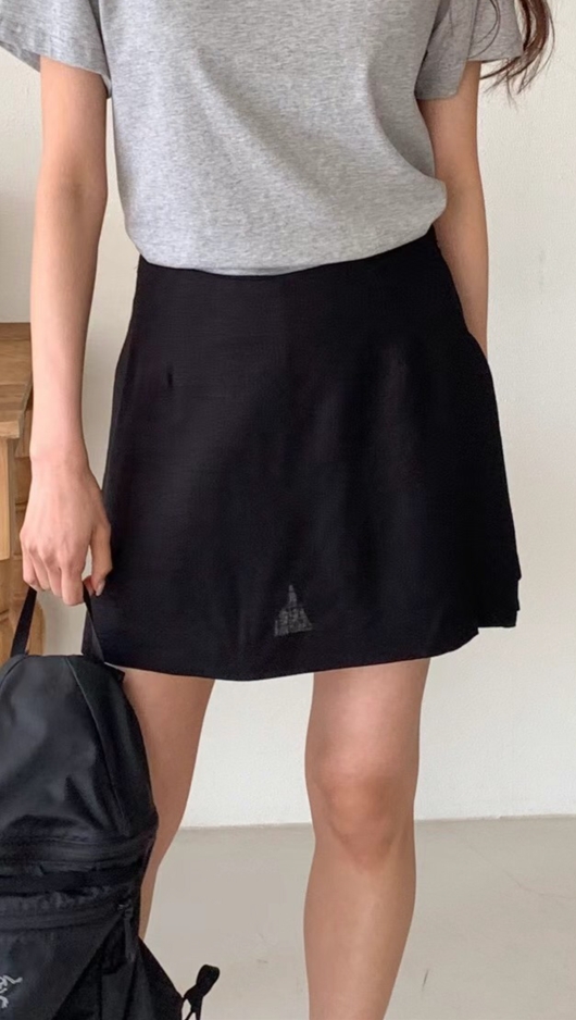 POLLEN東大門代購女士新品休閑熱賣真品人氣24秋夏短裙亞麻POLLEN短裙圖色2