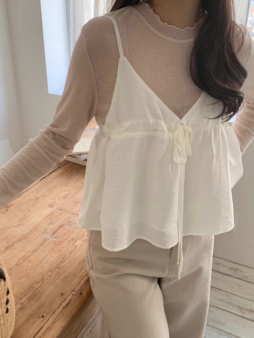 AN STAND韓國直郵東大門代購女裝新品推薦人氣24春夏吊帶背心AN STAND-2件起吊帶/背心圖色1