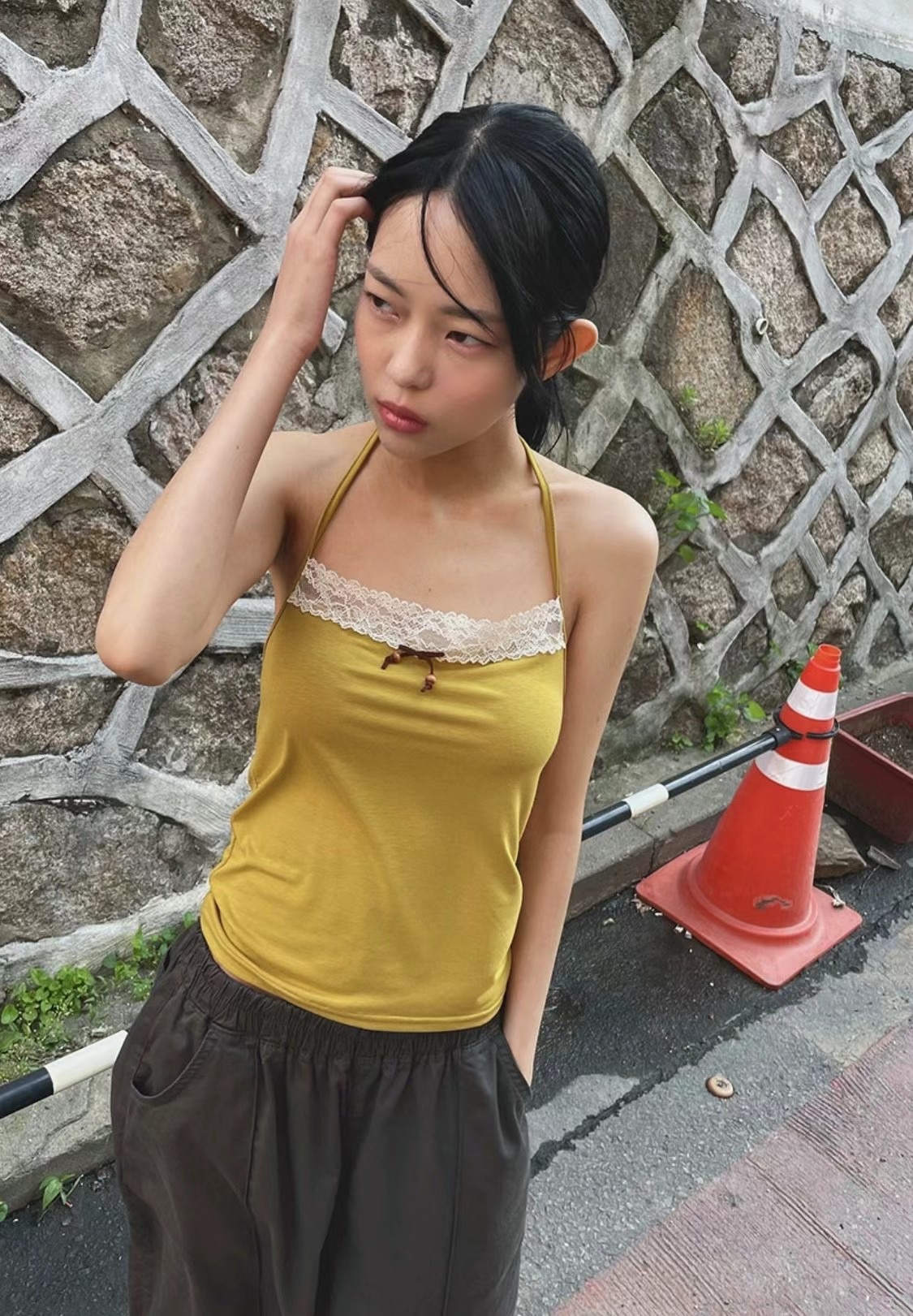 THELACREAM韓國直郵女裝新款時尚推薦24春夏休閑吊帶背心SPOON吊帶/背心圖色2