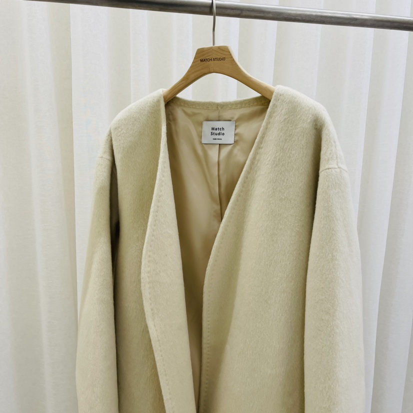 Match Studio韓國直郵東大門實拍女裝新品真品職業中長款大衣Match Studio中長款大衣