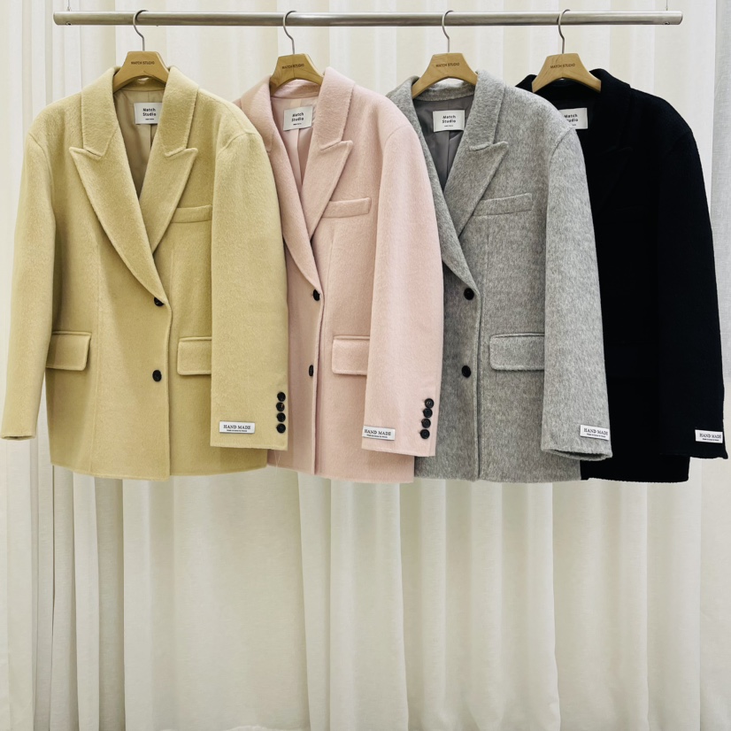 Match Studio韓國直郵東大門實拍女裝新品推薦短款大衣羊駝Match Studio短款大衣