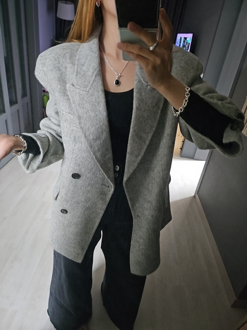 Match Studio韓國直郵東大門實拍女裝新品推薦短款大衣羊駝Match Studio短款大衣