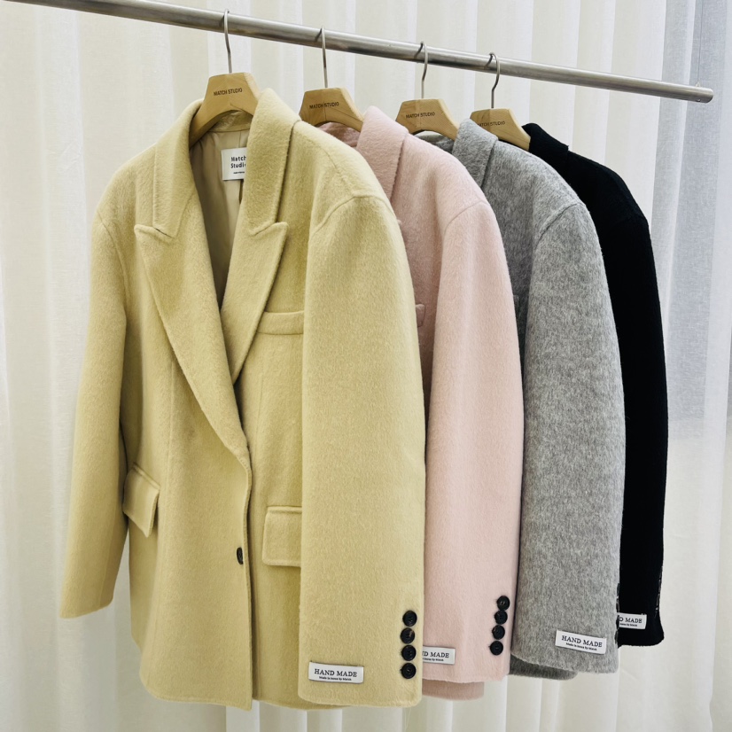 Match Studio韓國直郵東大門實拍女裝新品推薦短款大衣羊駝Match Studio短款大衣