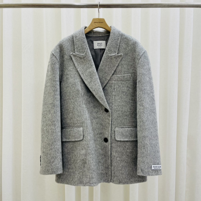 Match Studio韓國直郵東大門實拍女裝新品推薦短款大衣羊駝Match Studio短款大衣圖色1