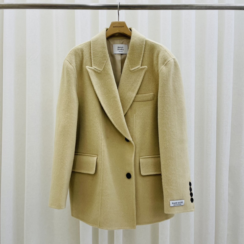 Match Studio韓國直郵東大門實拍女裝新品推薦短款大衣羊駝Match Studio短款大衣圖色2