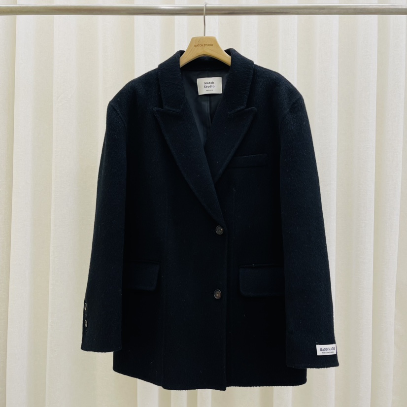 Match Studio韓國直郵東大門實拍女裝新品推薦短款大衣羊駝Match Studio短款大衣圖色4