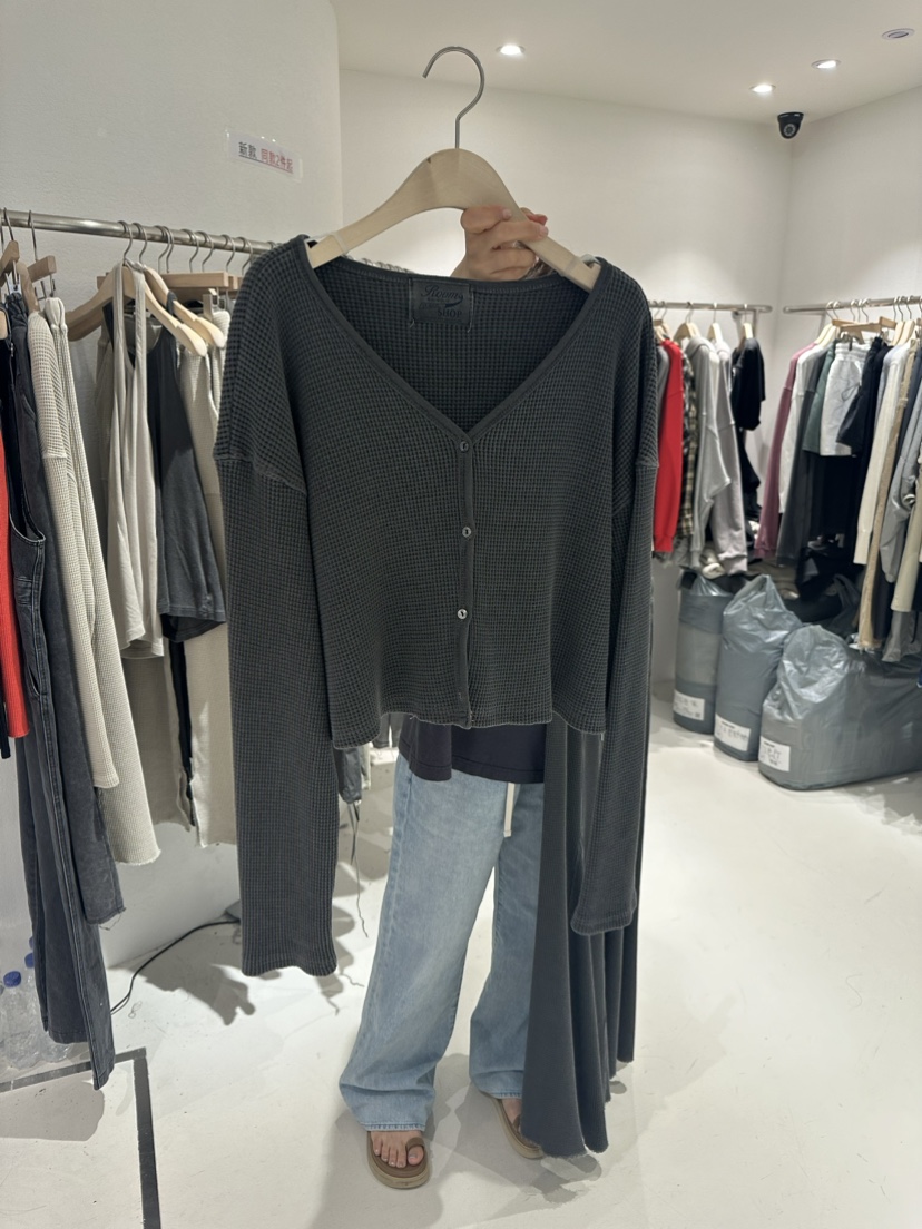 ROOMS SHOP直郵韓國代購女裝新品熱賣職業真品24春夏針織衫短款ROOMS_SHOP針織衫圖色2