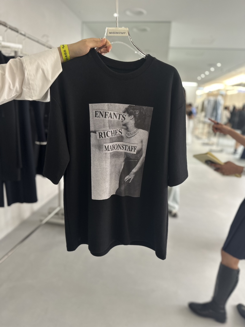 DOUBLE STANDARD/LE SMOKING直郵韓國代購女裝新品休閑T恤MAISONSTAFFT恤圖色2