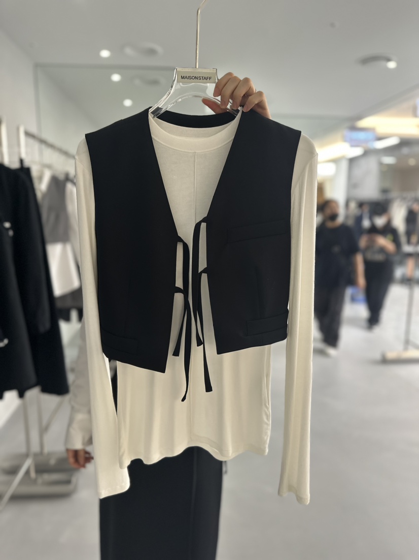 DOUBLE STANDARD/LE SMOKING直郵韓國代購女裝新品24春夏馬甲不含內搭MAISONSTAFF馬甲圖色1