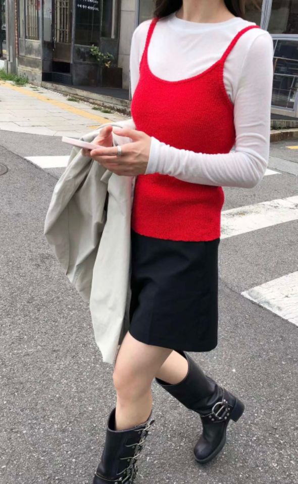 STAY HERE 直郵韓國代購女裝新品職業熱賣休閑人氣吊帶背心STAY HERE吊帶/背心